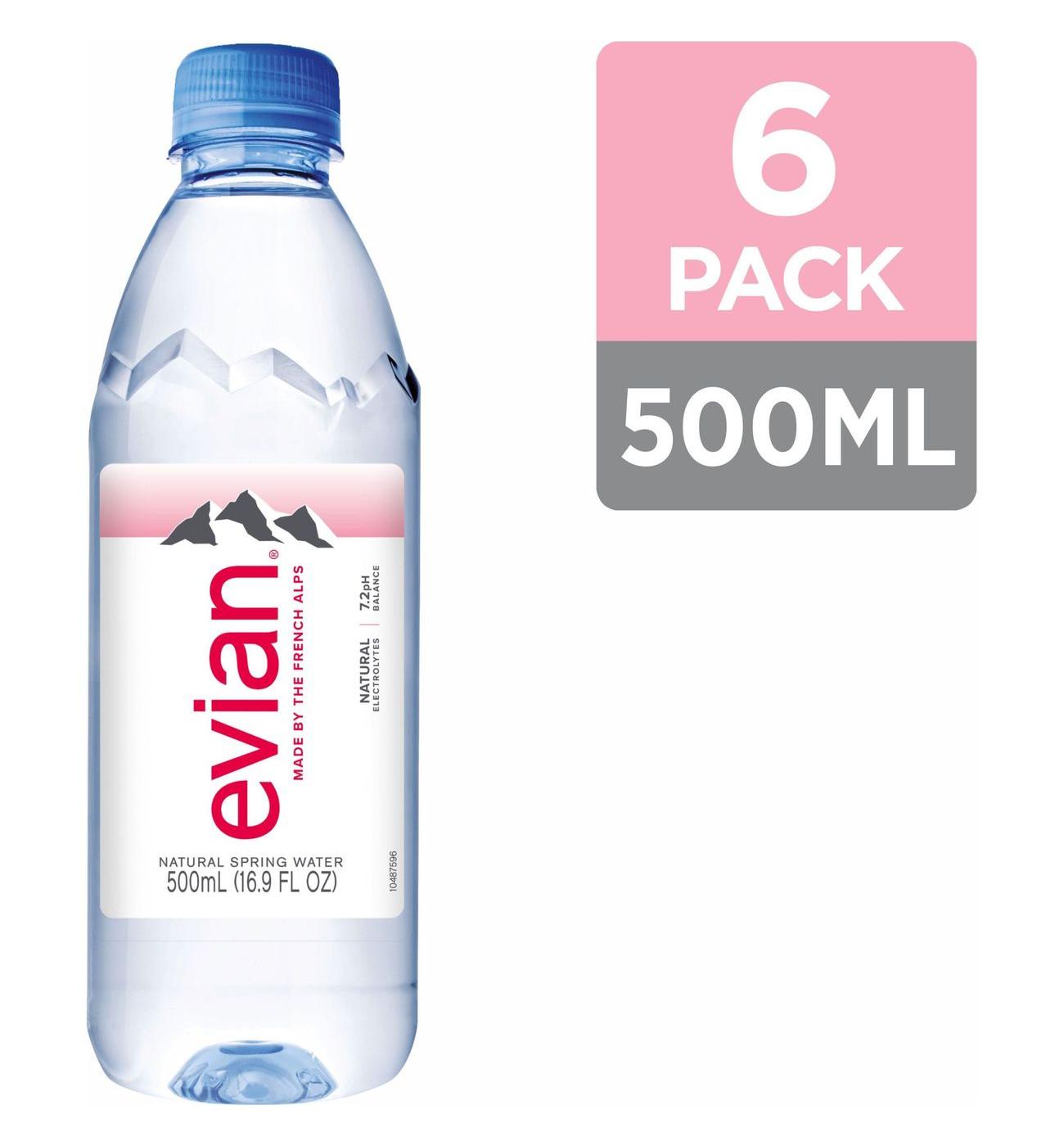 Evian Natural Spring Water 6pk Bottles; image 2 of 10