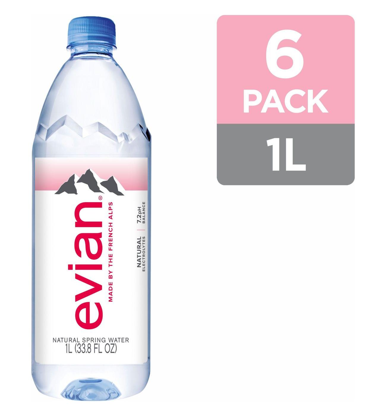 Evian Natural Spring Water 6pk Bottles; image 2 of 10