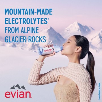 Evian Natural Spring Water 6pk Bottles, 1 L
