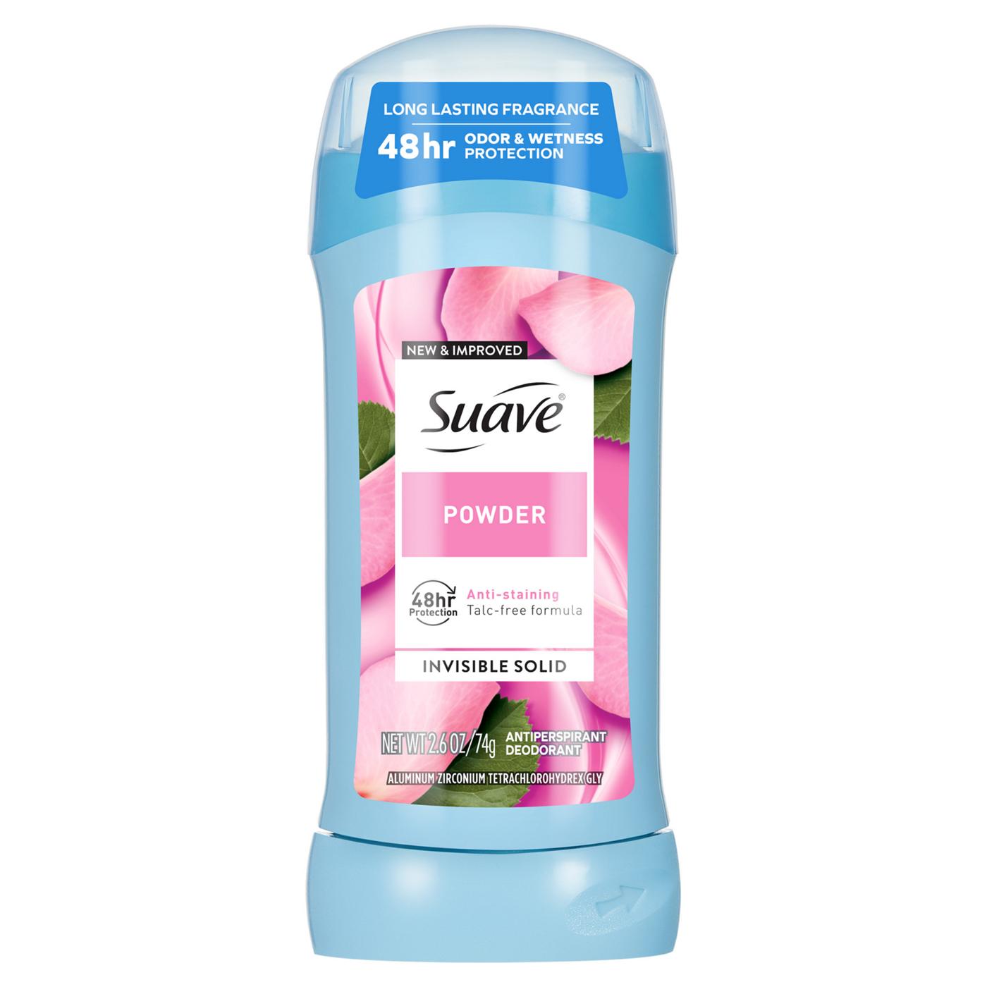 Suave Antiperspirant Deodorant for Women, Invisible Solid 48hr Protection - Powder; image 1 of 9