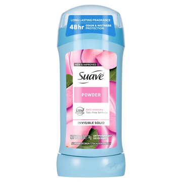 Suave Antiperspirant Deodorant for Women, Invisible Solid 48hr Protection - Powder, 2.6 oz