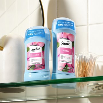 Suave Antiperspirant Deodorant for Women, Invisible Solid 48hr Protection - Powder, 2.6 oz
