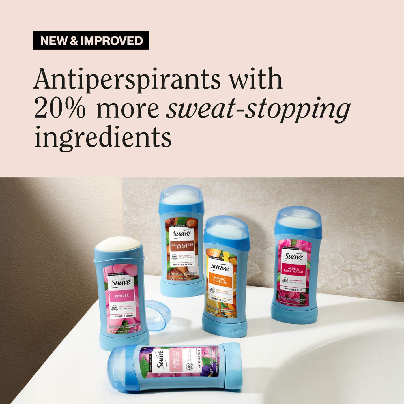 Suave Antiperspirant Deodorant for Women, Invisible Solid 48hr Protection - Powder; image 7 of 9