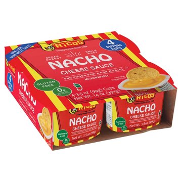 Ricos Nacho Cheese Sauce 4pk Cups, 3.5 oz