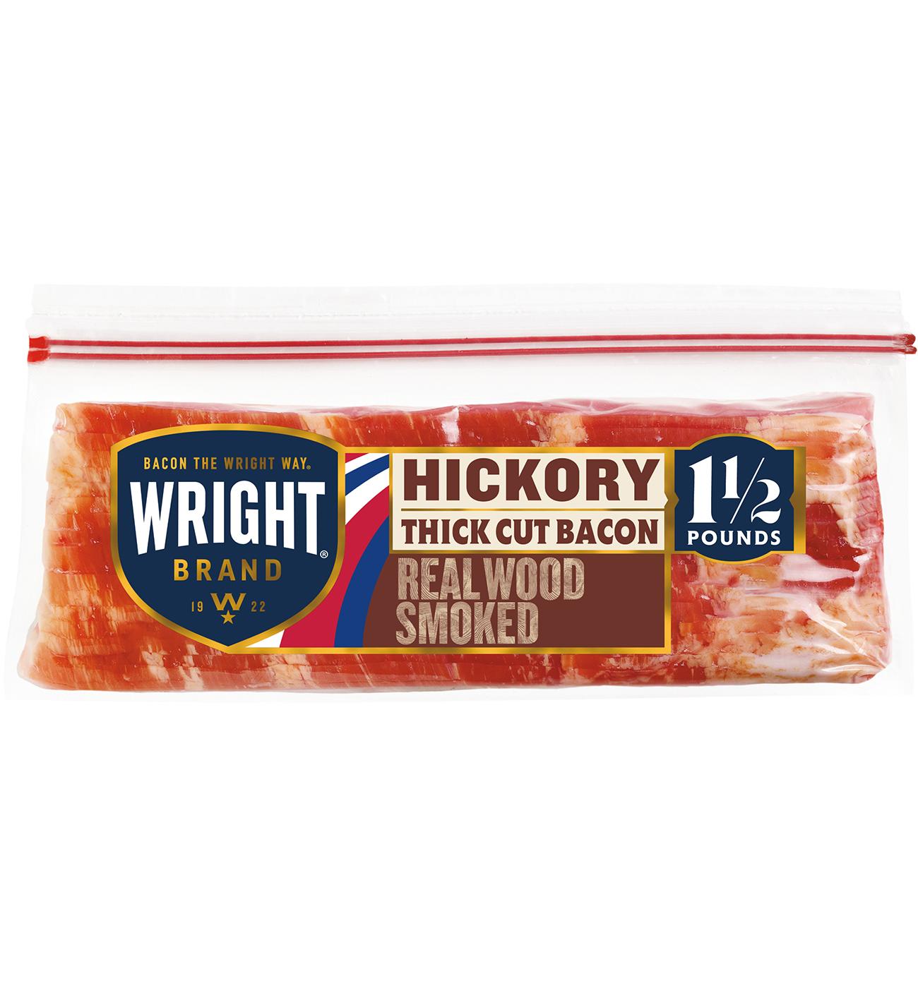 Wright Brand Hickory Smoked Thick Cut Bacon; image 1 of 6