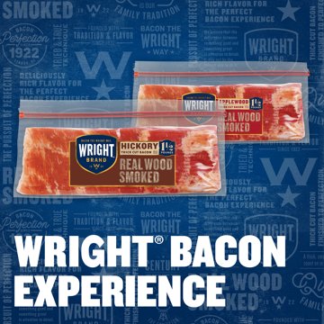 Wright Brand Hickory Real Wood Smoked Thick Cut Bacon