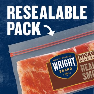Wright Brand Hickory Real Wood Smoked Thick Cut Bacon