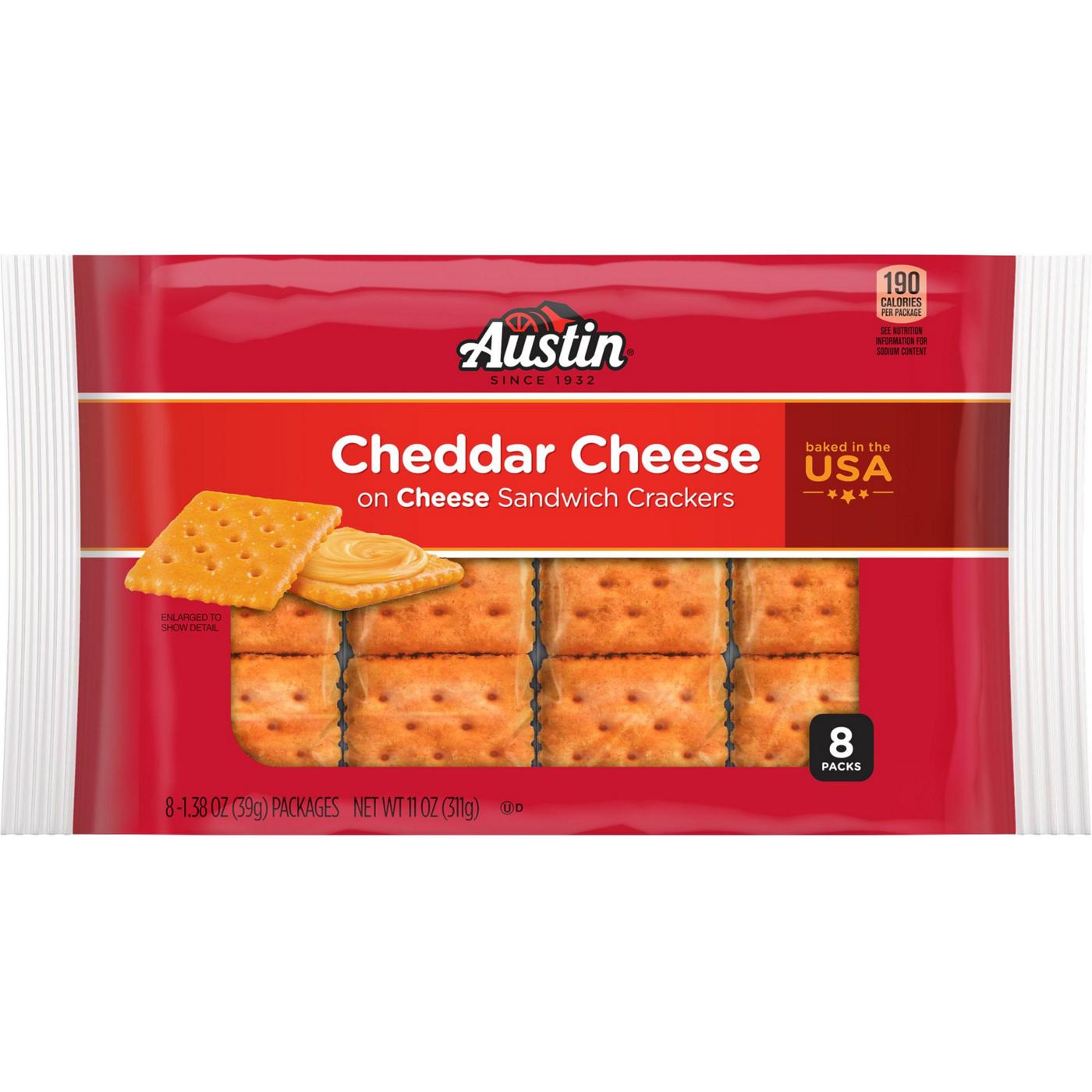 Austin Cheddar Cheese on Cheese Sandwich Crackers; image 1 of 4