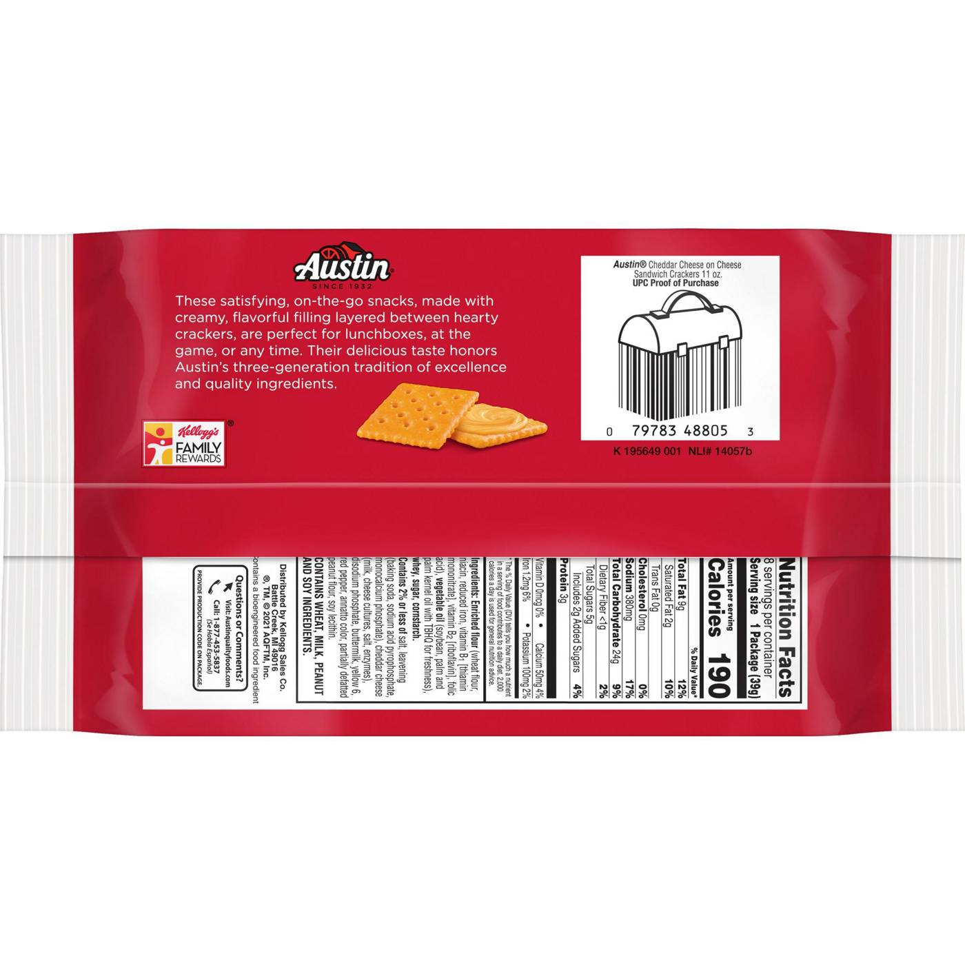 Austin Cheddar Cheese on Cheese Sandwich Crackers; image 3 of 4