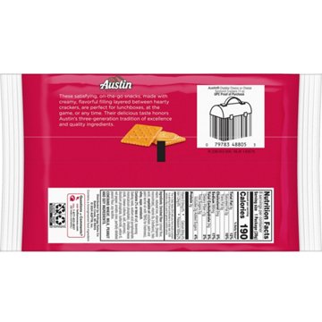 Austin Cheddar Cheese on Cheese Sandwich Crackers, 11 oz
