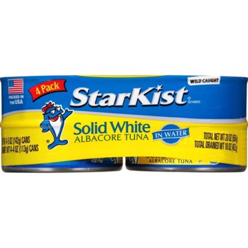StarKist Solid White Albacore Tuna in Water, 4 ct