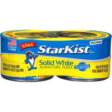 StarKist Solid White Albacore Tuna in Water, 4 ct