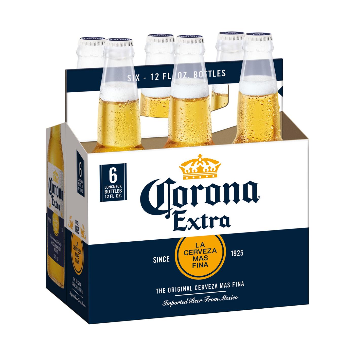 Corona Extra Mexican Lager Import Beer 12 oz Bottles, 6 pk; image 1 of 10