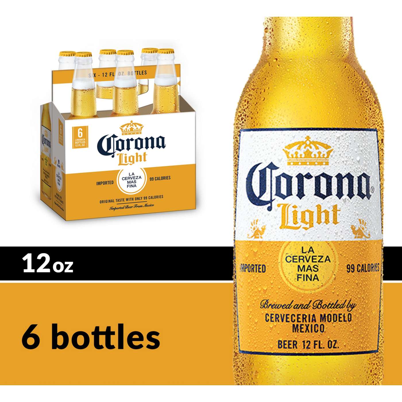 Corona Light Mexican Lager Import Light Beer 12 oz Bottles, 6 pk; image 2 of 10