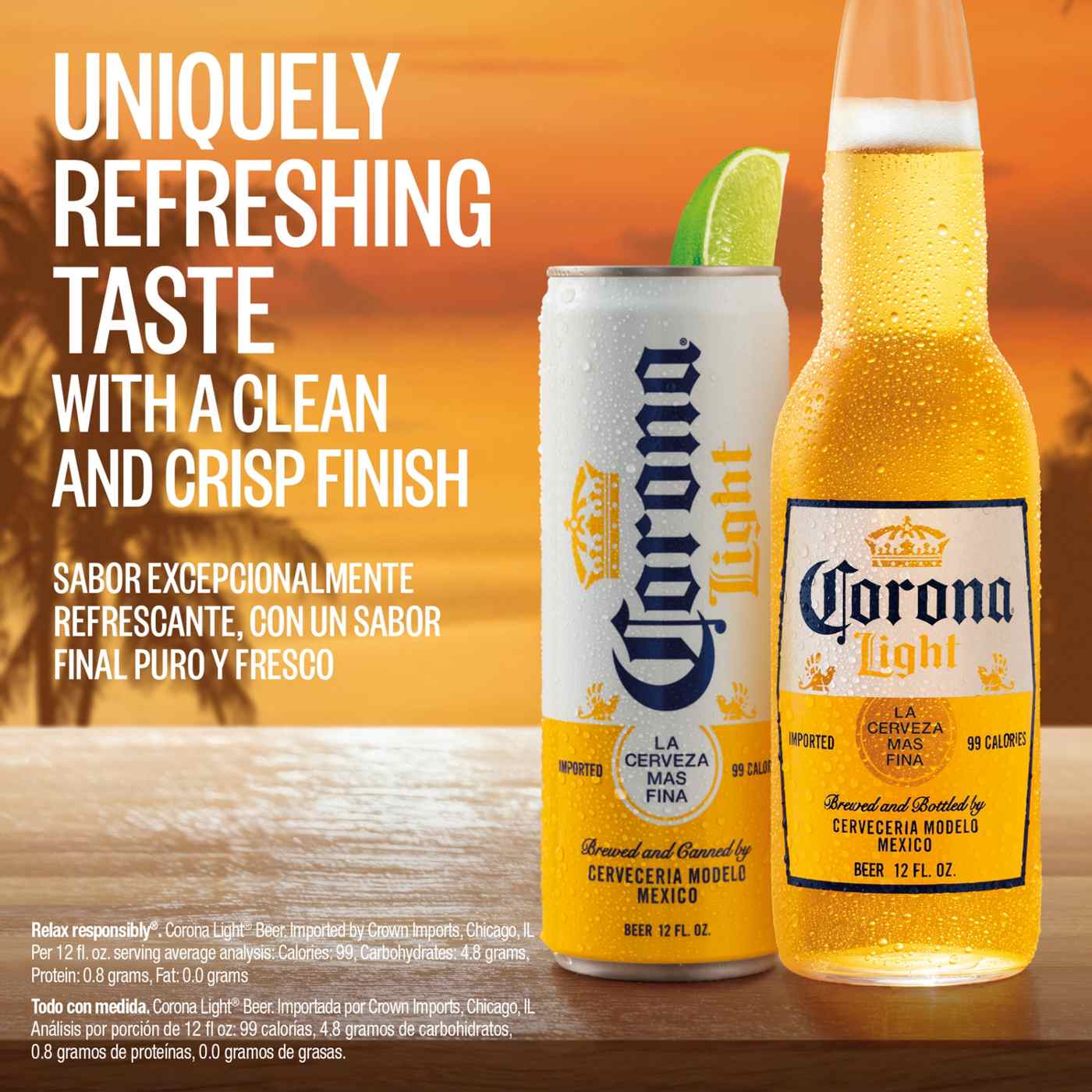 Corona Light Mexican Lager Import Lower Calorie Light Beer, 6 pk; image 3 of 4