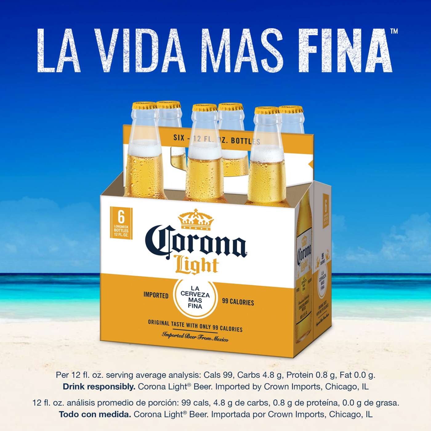 Corona Light Mexican Lager Import Light Beer 12 oz Bottles, 6 pk; image 8 of 10