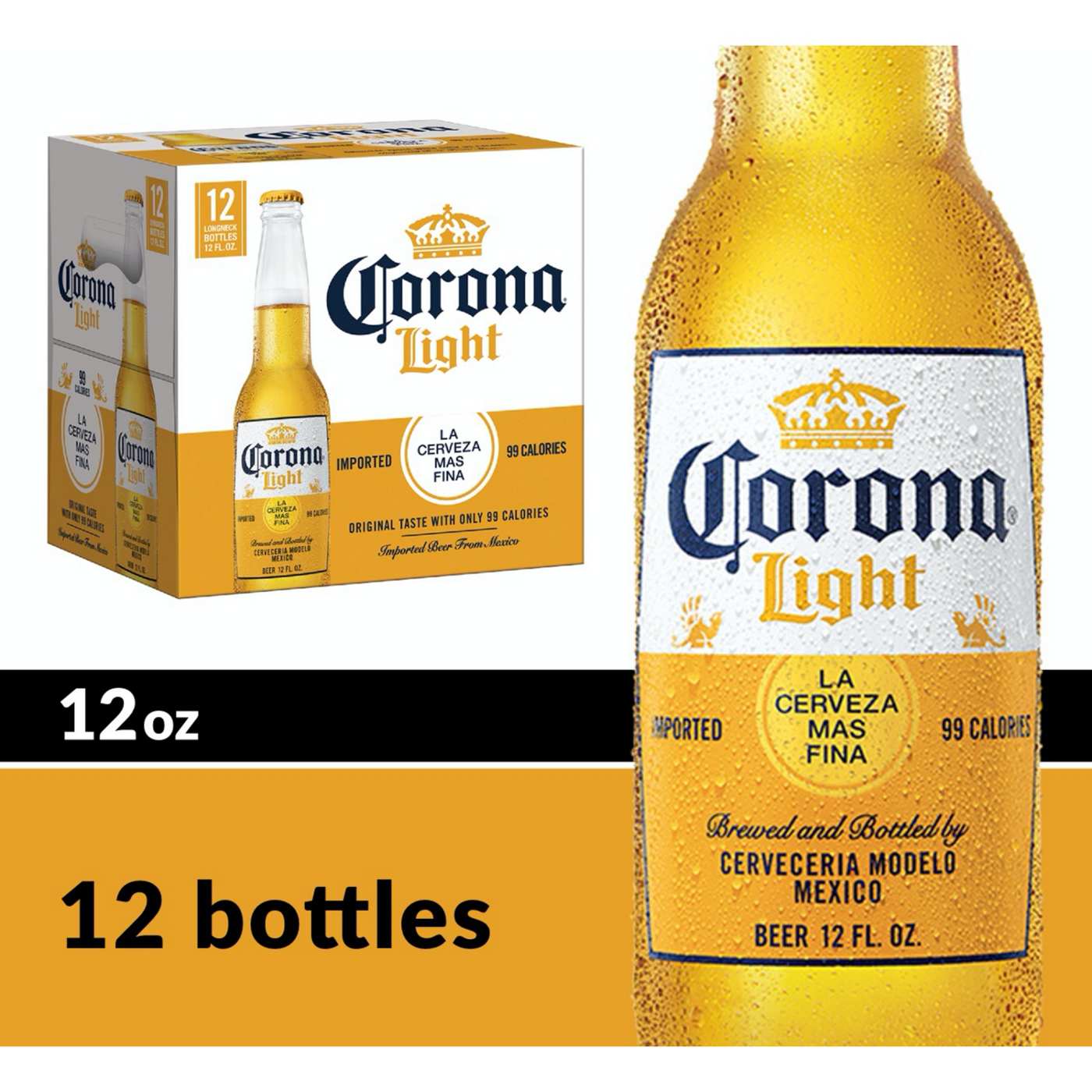 Corona Light Mexican Lager Import Light Beer 12 oz Bottles, 12 pk; image 2 of 10