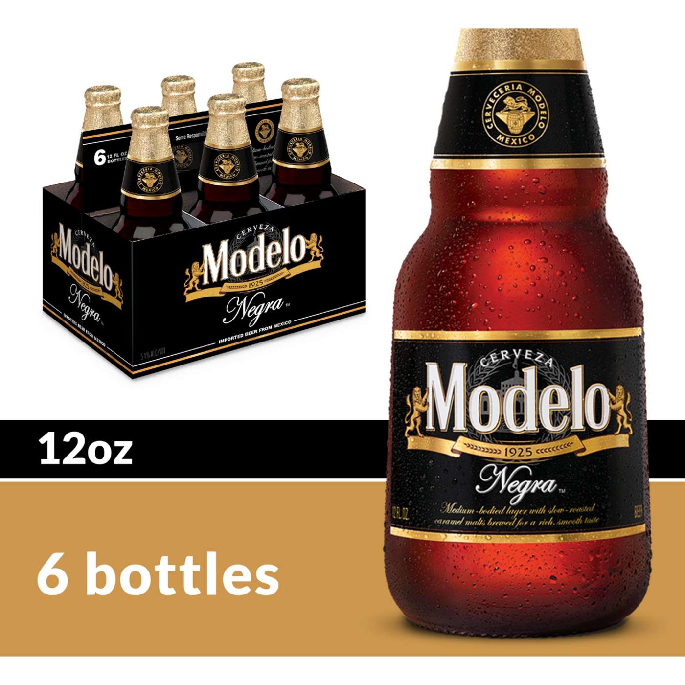 Modelo Negra Amber Lager Mexican Import Beer 12 oz Bottles, 6 pk; image 2 of 9