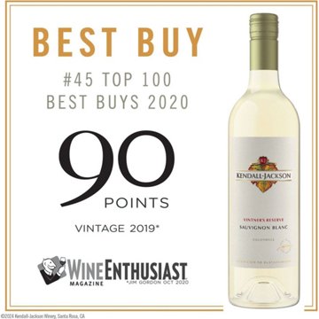 Kendall-Jackson Vintner's Reserve Sauvignon Blanc California White Wine, 750 mL
