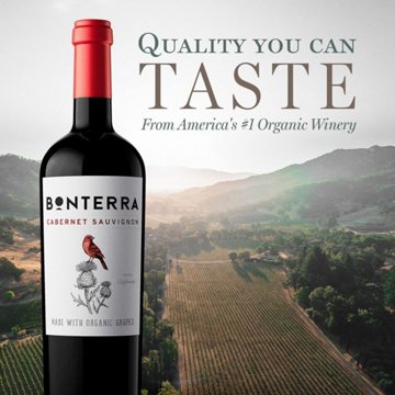 Bonterra Organic Cabernet Sauvignon California Red Wine, 750 mL