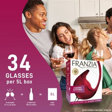 Franzia Cabernet Sauvignon California Box Red Wine, 5 L
