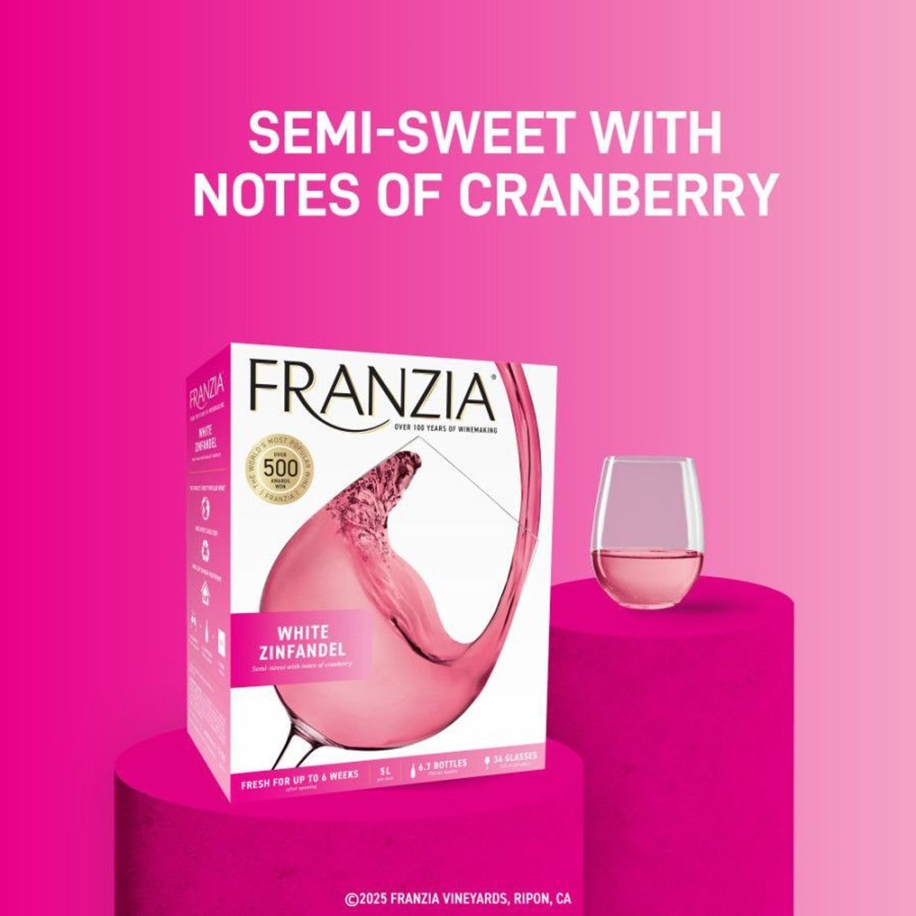 Franzia White Zinfandel California Box White Wine - Shop Wine at H-E-B