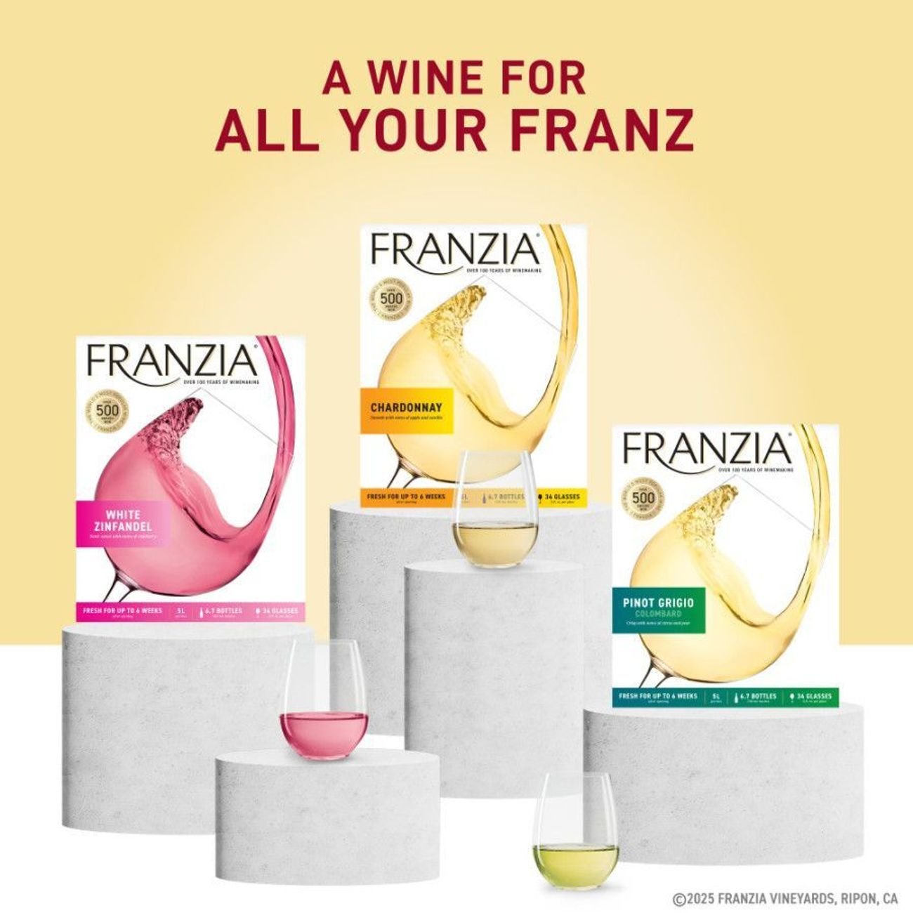 Franzia White Zinfandel California Box White Wine - Shop Wine at H-E-B