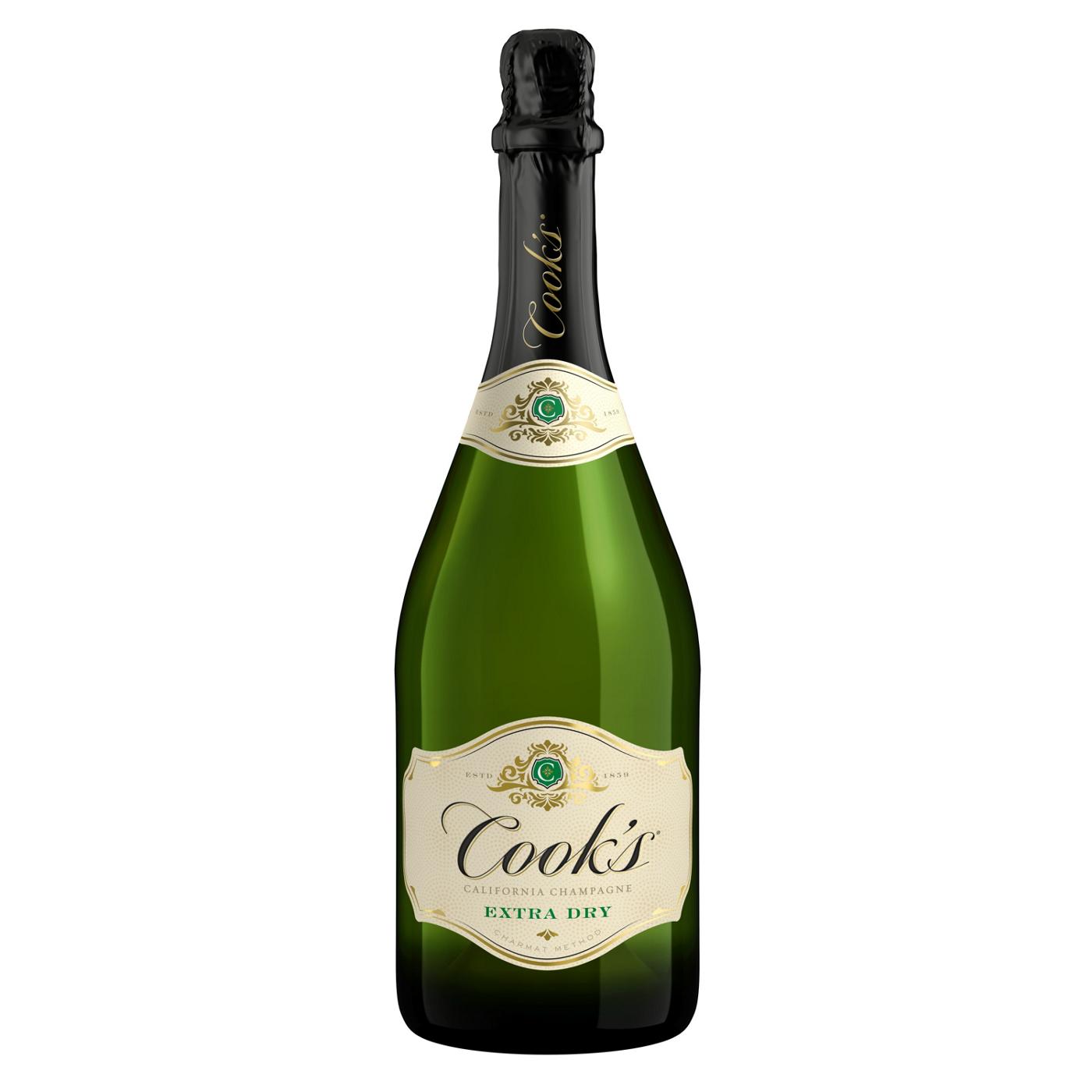 Cook's California Champagne Extra Dry White Sparkling Wine Bottle; image 1 of 6