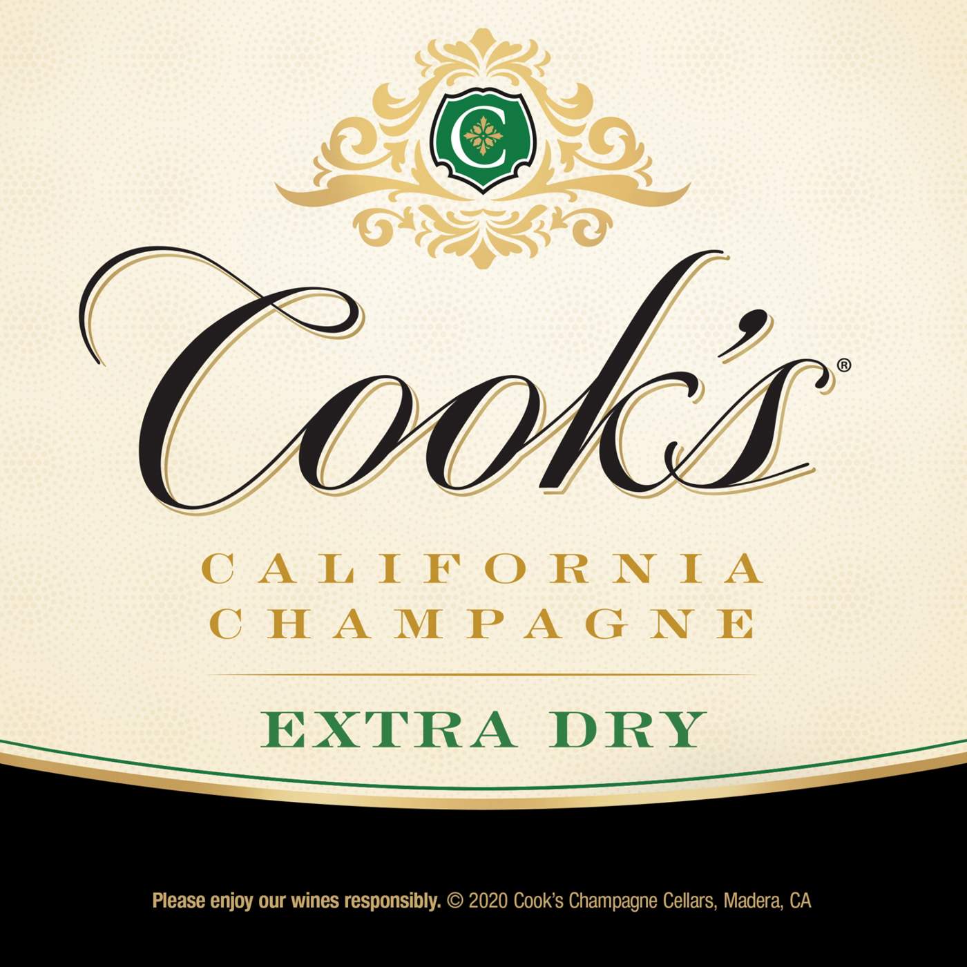 Cook's California Champagne Extra Dry White Sparkling Wine Bottle; image 2 of 6