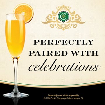 Cook's California Champagne Extra Dry White Sparkling Wine Bottle, 750 mL