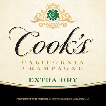 Cook's California Champagne Extra Dry White Sparkling Wine Bottle, 750 mL