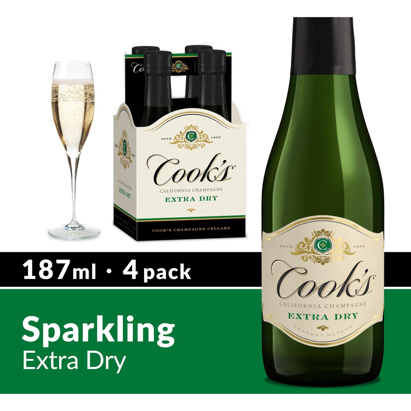 Cook's California Champagne Extra Dry White Sparkling Wine 187 mL Bottles; image 2 of 7