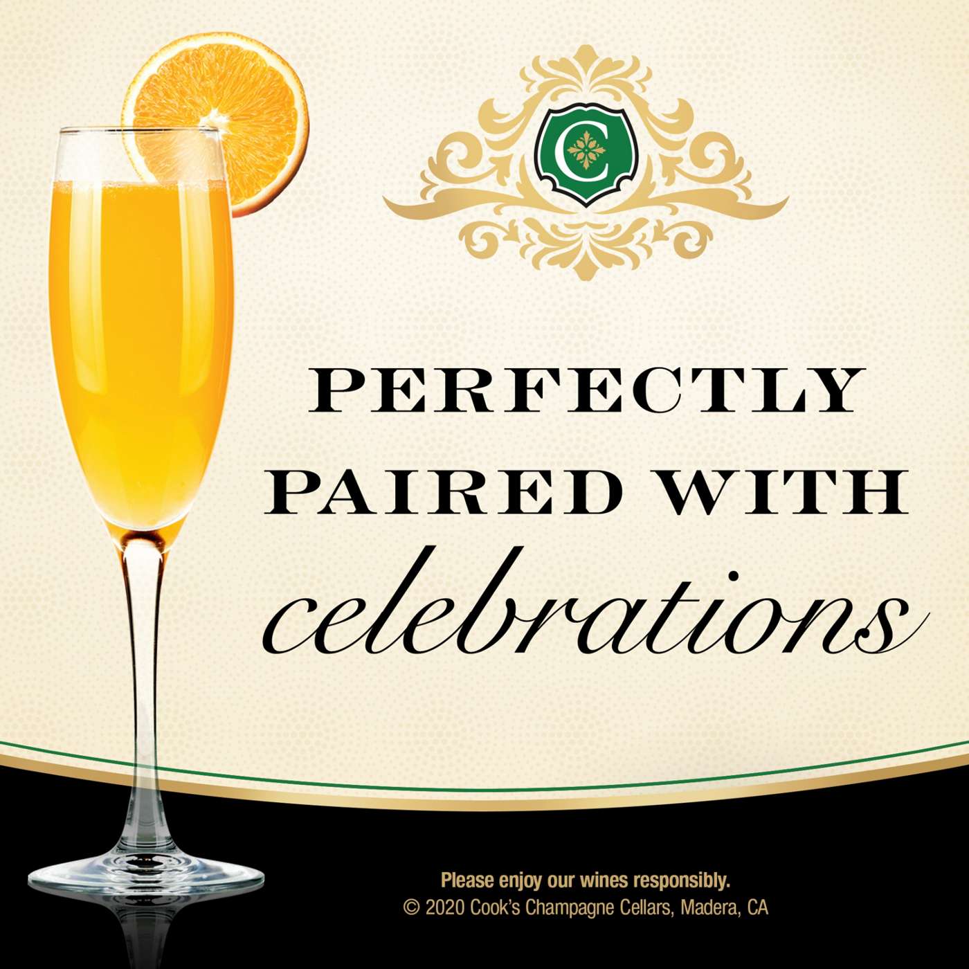 Cook's California Champagne Extra Dry White Sparkling Wine 187 mL