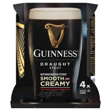 Guinness Draught Stout Beer 4 pk Cans, 14.9 oz