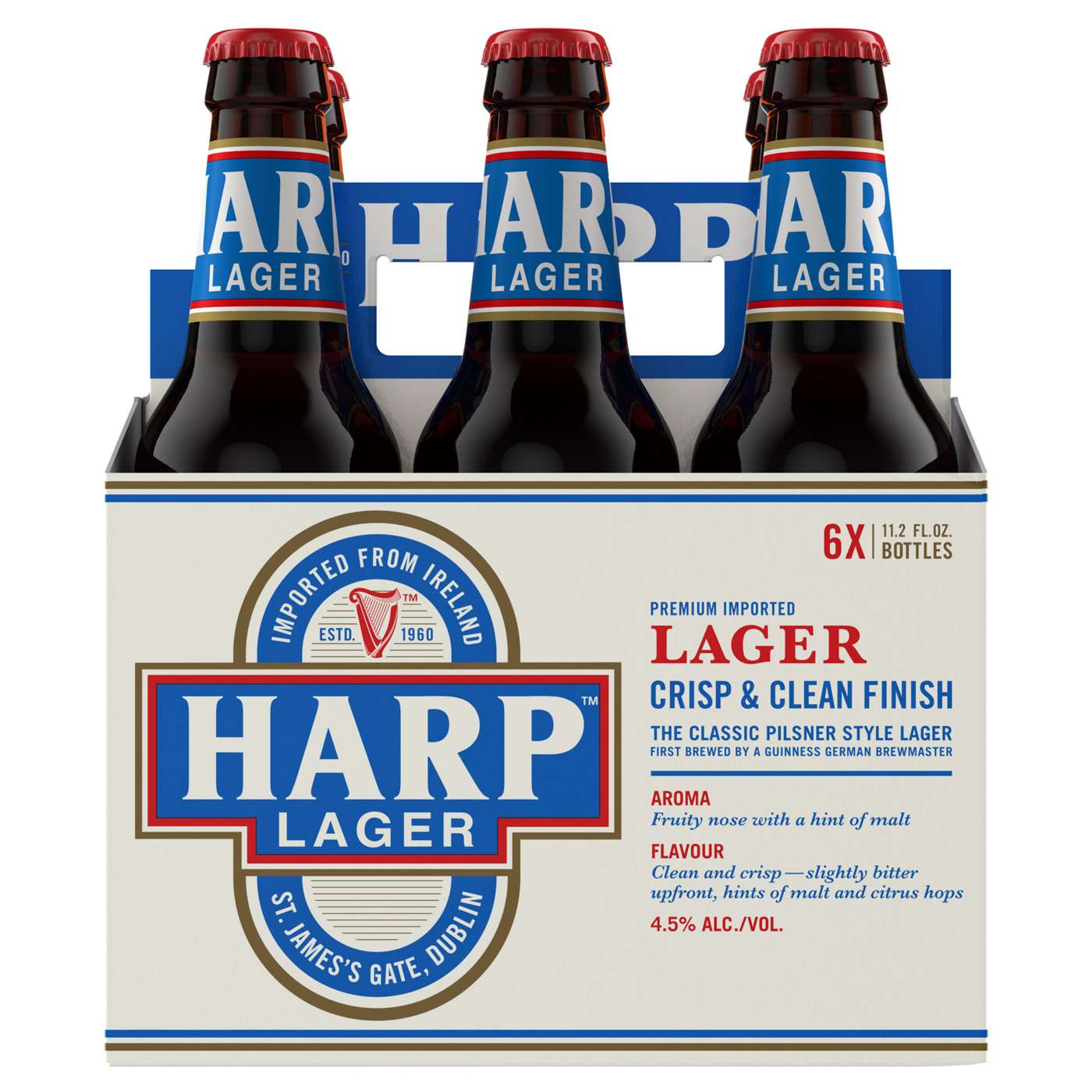 Harp Lager Beer 6 pk Bottles; image 1 of 3