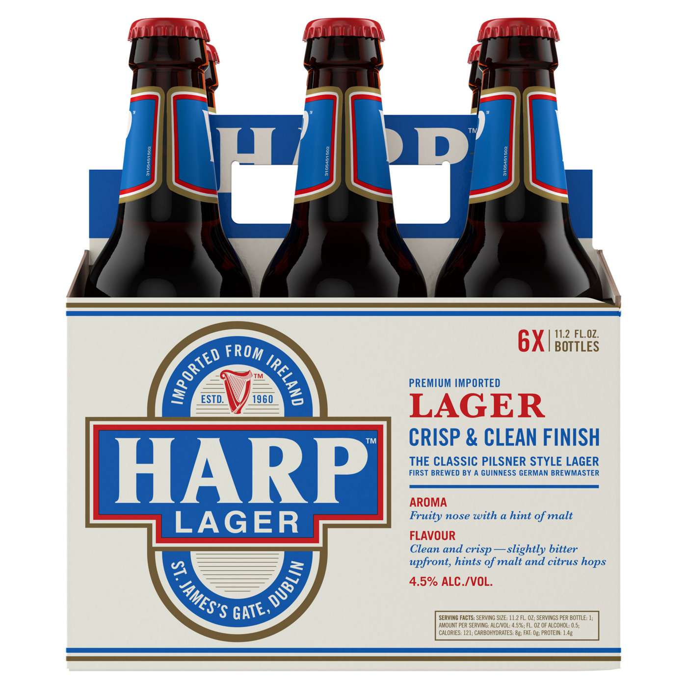 Harp Lager Beer 6 pk Bottles; image 2 of 3