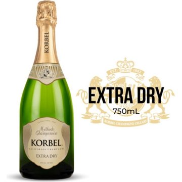 Korbel Extra Dry Champagne California Sparkling Wine, 750 mL