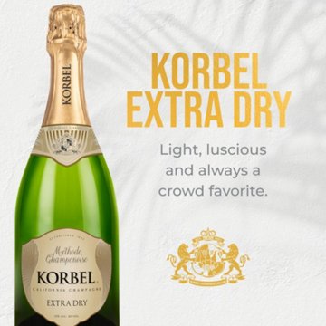 Korbel Extra Dry Champagne California Sparkling Wine, 750 mL