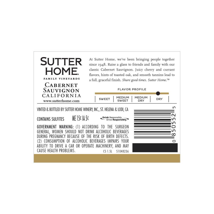 Sutter Home Family Vineyards Cabernet Sauvignon; image 2 of 4