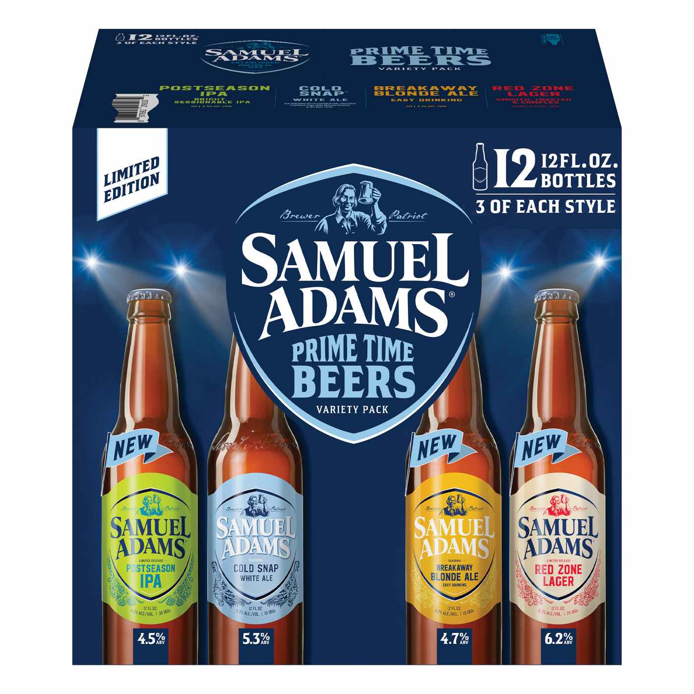 Samuel Adams Prime Time Seasonal Variety Beer 12 pk Bottles; image 1 of 3