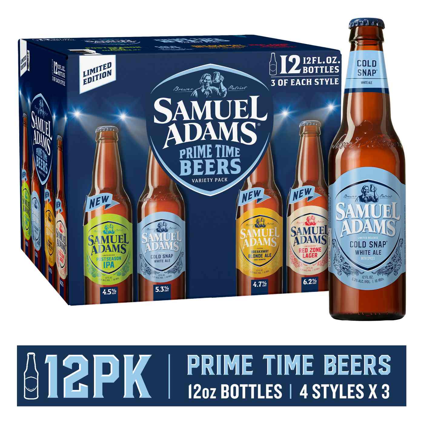 Samuel Adams Prime Time Seasonal Variety Craft Beer 12 pk Bottles; image 2 of 3