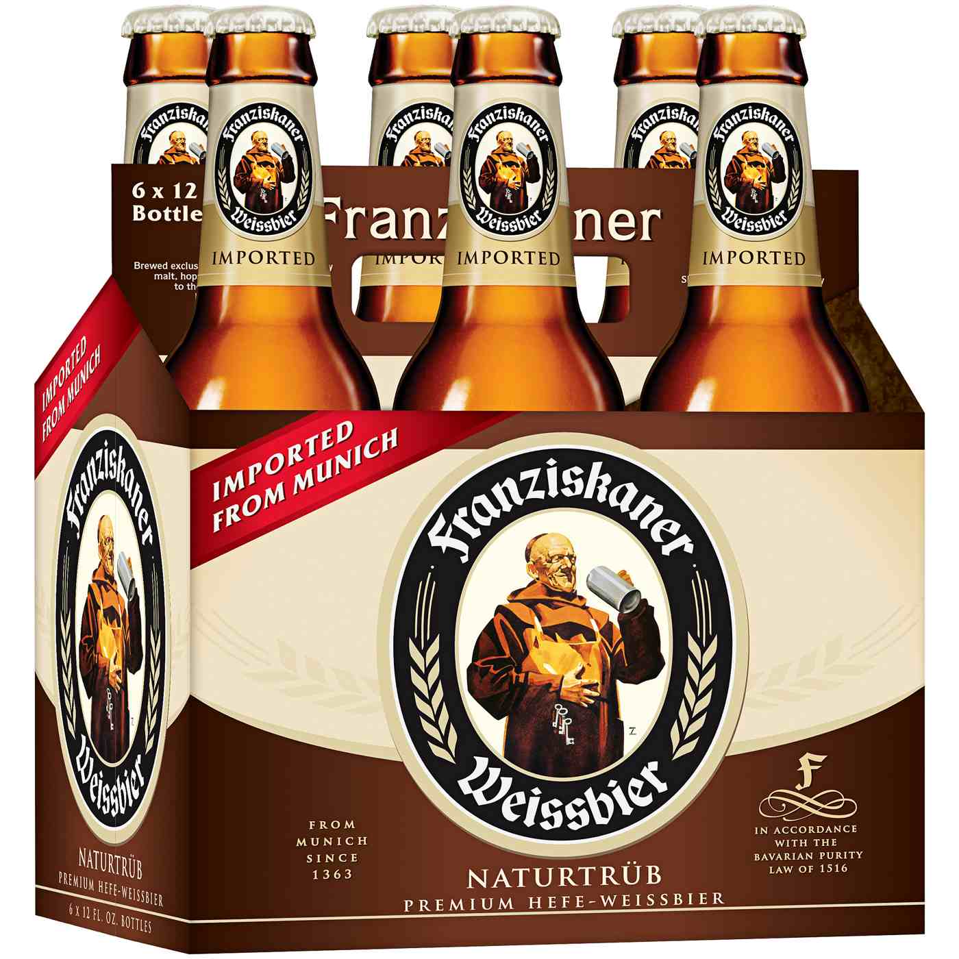 Franziskaner Hefe-Weissbier Naturtrub Beer 6 pk Bottles; image 1 of 2