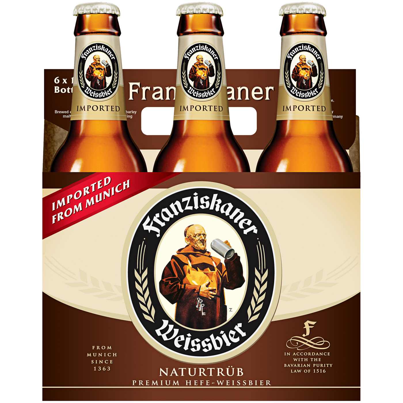 Franziskaner Hefe-Weissbier Naturtrub Beer 6 pk Bottles; image 2 of 2
