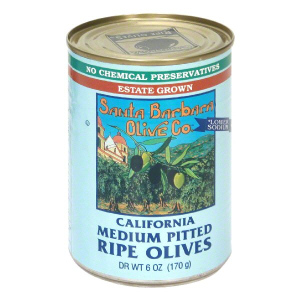 Santa Barbara California Medium Pitted Ripe Black Olives Shop Canned