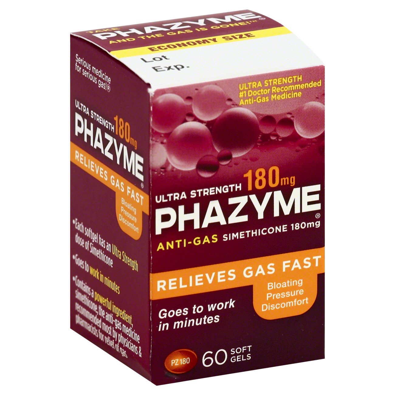 Phazyme Anti-Gas Simethicone 180 Mg Softgels - Shop Digestion & Nausea ...