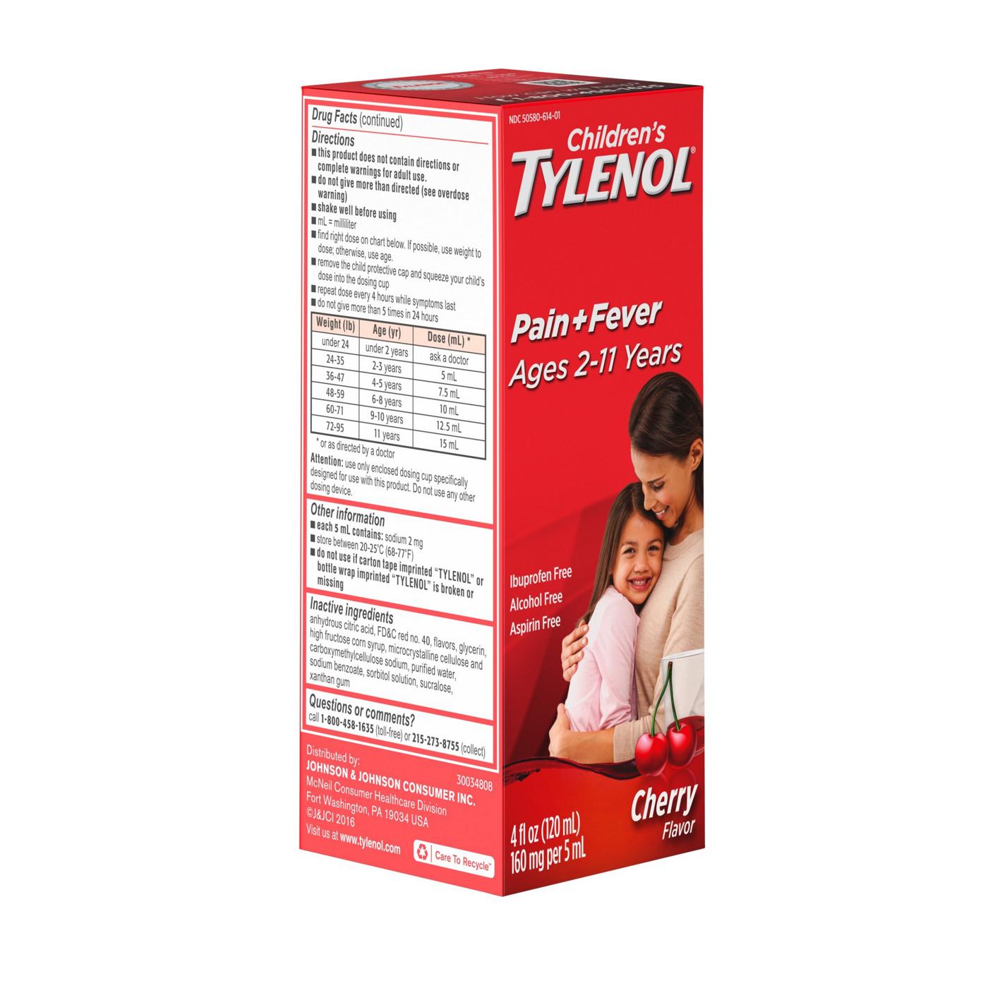 Tylenol Children's Pain + Fever Oral Suspension - Cherry; image 3 of 5