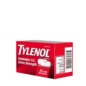 Tylenol Extra Strength Pain Reliever Caplets - 500 Mg, 24 ct