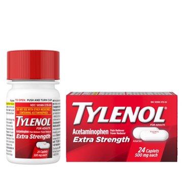 Tylenol Extra Strength Pain Reliever Caplets - 500 Mg, 24 ct