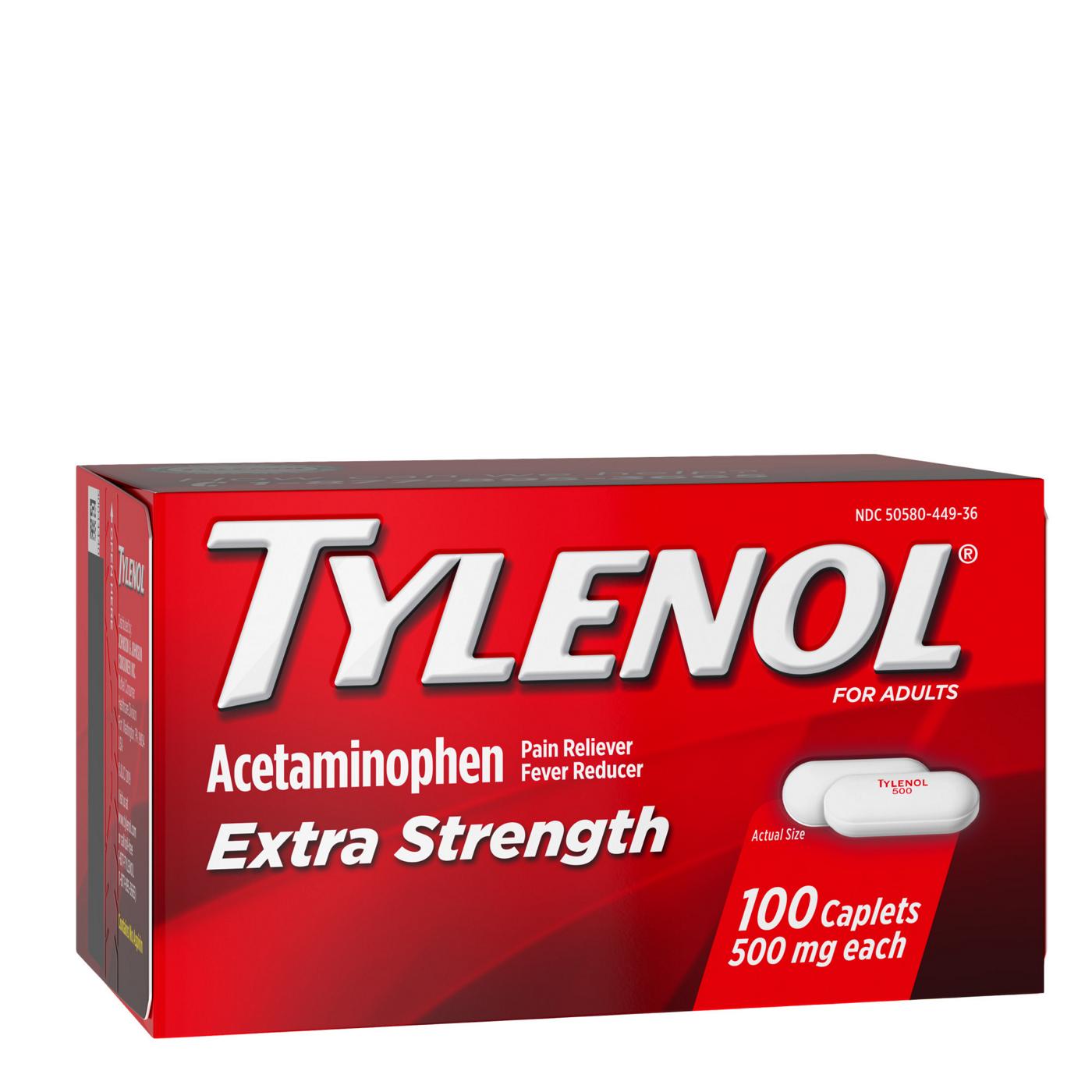 Tylenol Extra Strength Fever & Pain Reliever Caplets - 500 mg; image 2 of 7