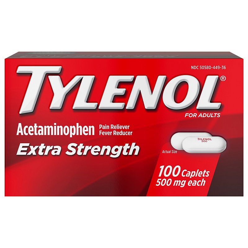 Tylenol Extra Strength Caplets, Fever Reducer And Pain Reliever, 500 Mg -  Shop Medicines & Treatments at H-E-B